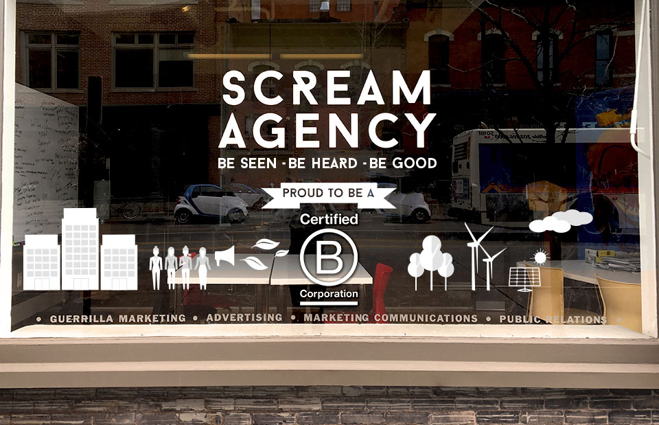 Scream Agency window art