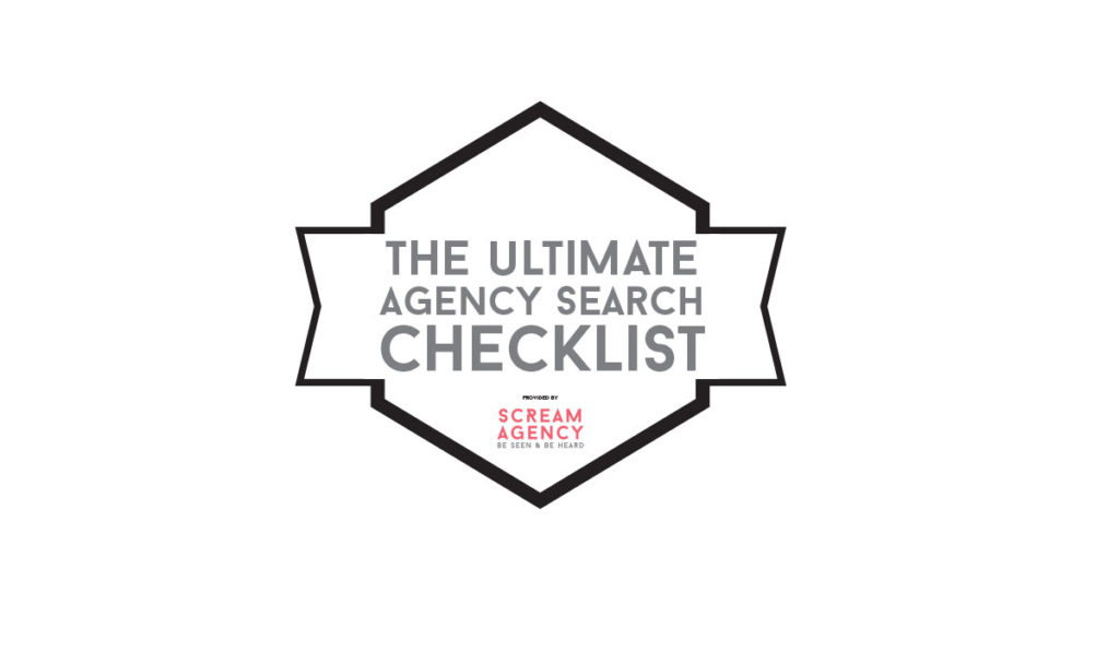 "The ultimate agency search checklist" Scream logo