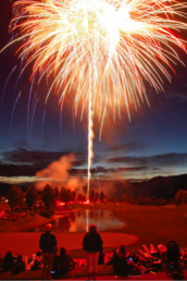 People watching fireworks