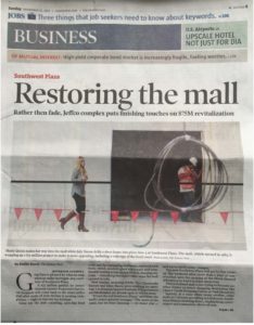 "Restoring the mall" Denver post newspaper