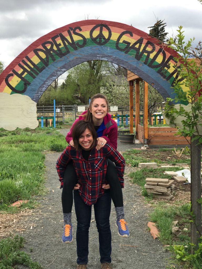 Lora and Amy at "Children's Garden"