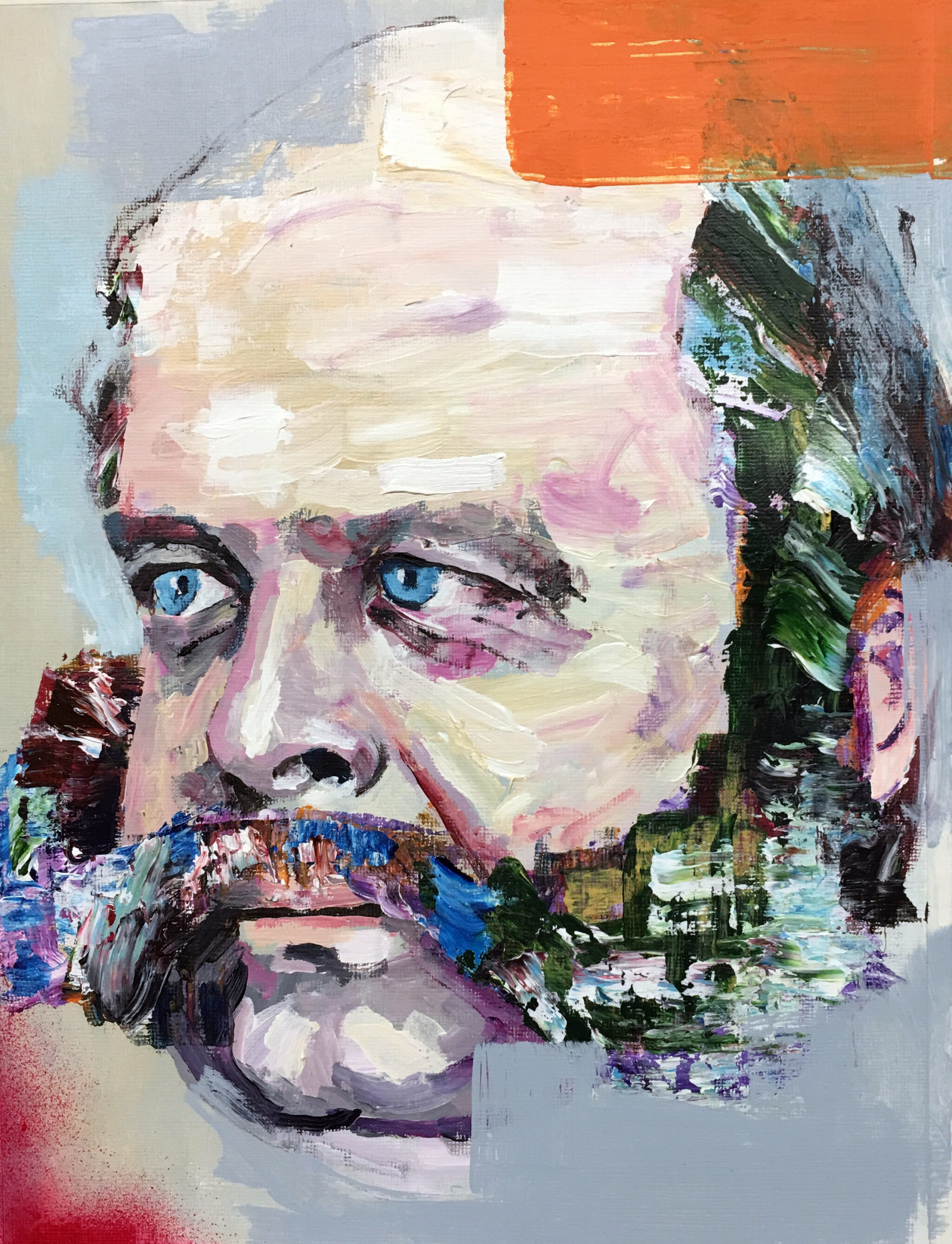 John McAfee painting of man's face