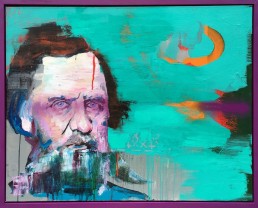 John McAfee painting of man's face