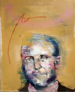 John McAfee painting of man's face