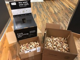 Boxes of recycled cork
