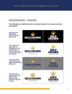 Gold Crown Primary logo guidelines page 2
