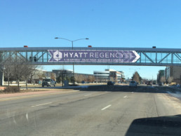 Hyatt Regency Banner on Pedestrian Bridge