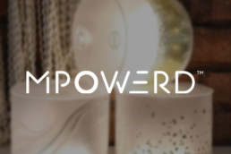 Blurred inflatable light photo with MPOWERD logo
