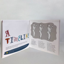 Inside book spread with pregnancy timline