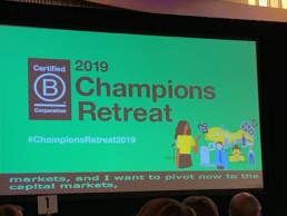 2019 B Corp Champions Retreat sign